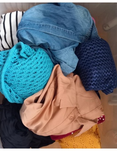 5 kg de tee-shirts, tuniques, pulls divers coloris et imprimés de manches longues pour filles et femmes